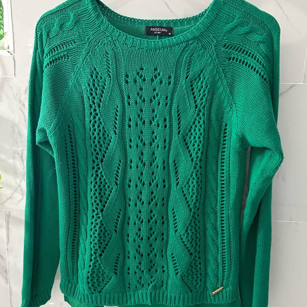 COPY - ANSELMI es est 1984 women’s sweater green knit long sleeve Sz medium